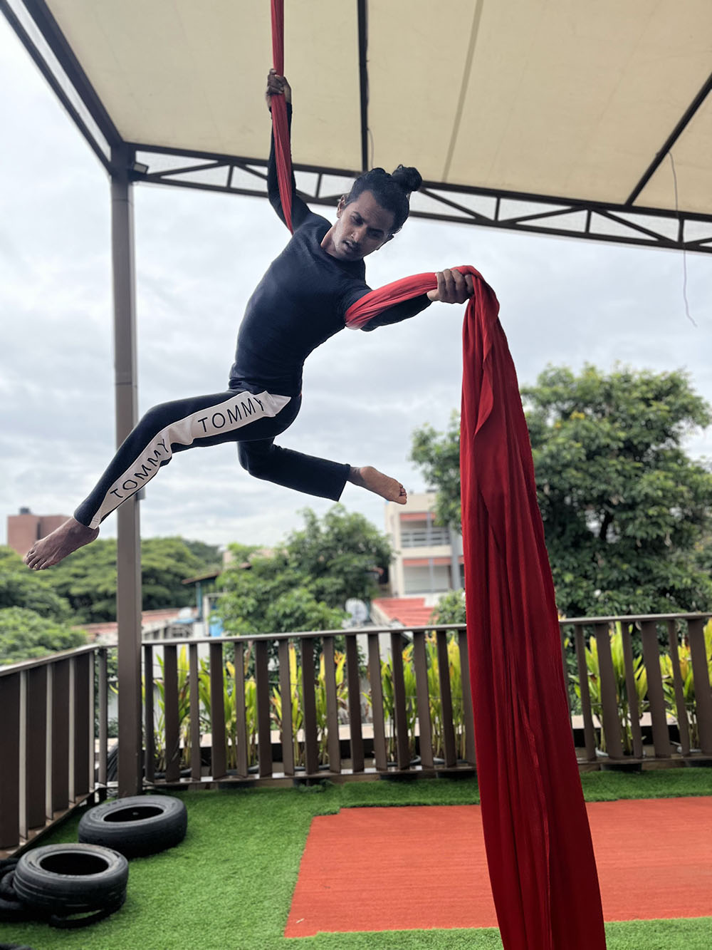 Jacqueline Fernandez indulges in aerial silk yoga to maintain a strong core  and a toned figure | Vogue India